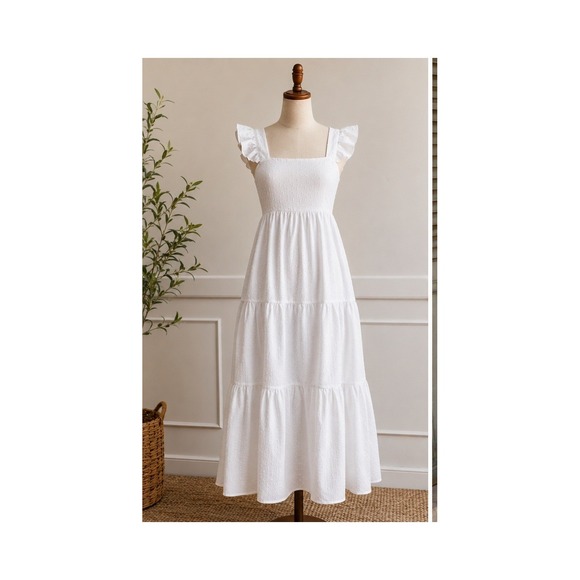 Dresses & Skirts - Dreamy Cottagecore Swiss Dot Maxi Dress
